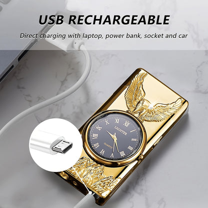 Dual Arc Plasma Igniter - 3D Eagle Relief LED USB Rechargeable