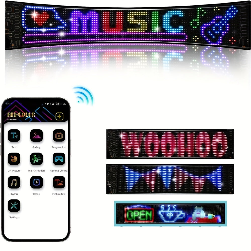 LiHangStar 2pcs Programmable LED Sign 59.5x12cm - USB App-Controlled