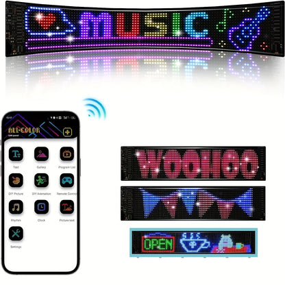 LiHangStar 2pcs Programmable LED Sign 59.5x12cm - USB App-Controlled