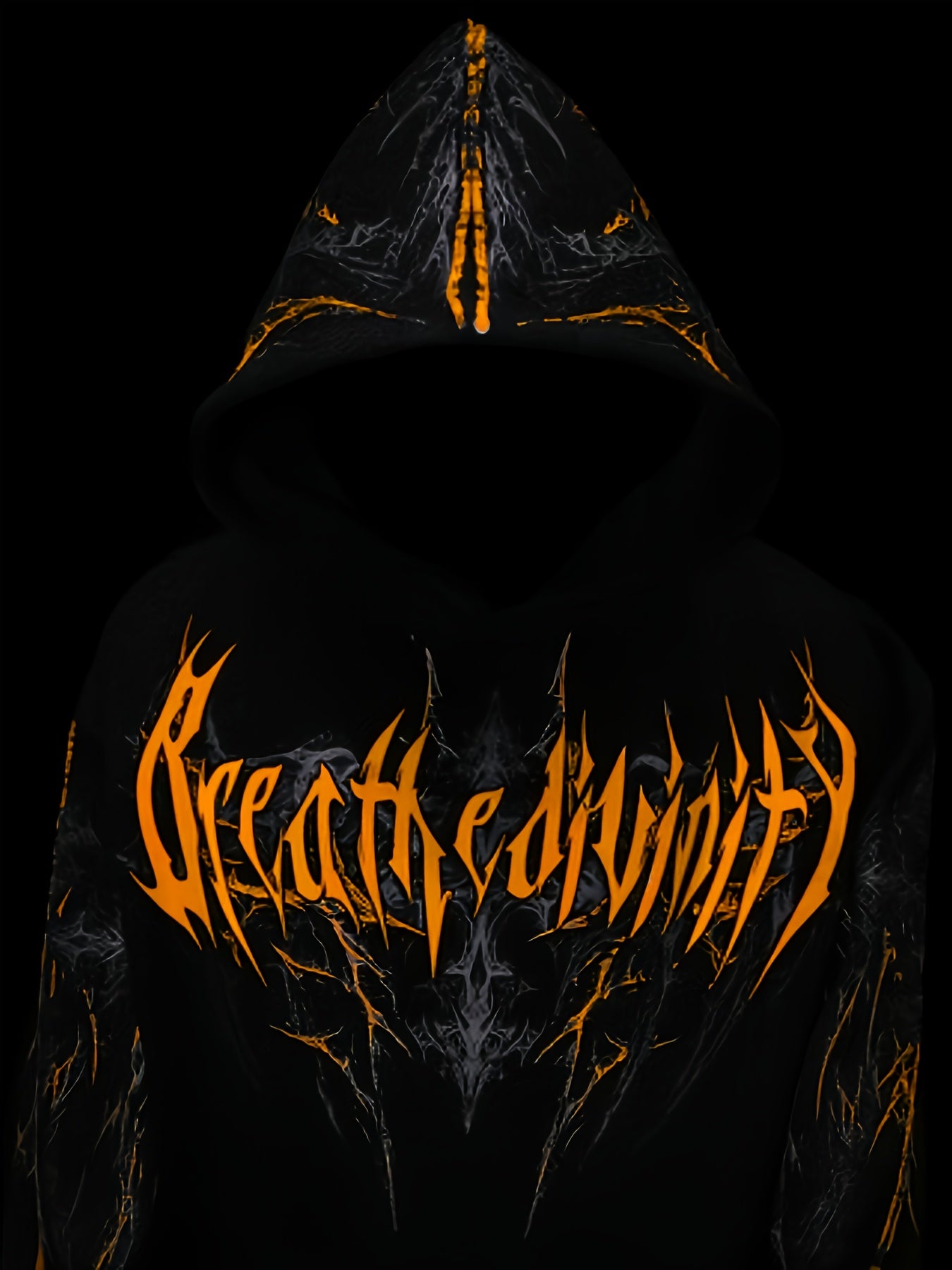 Men's Gothic Hoodie - Loose Fit Full-Zip with Pockets