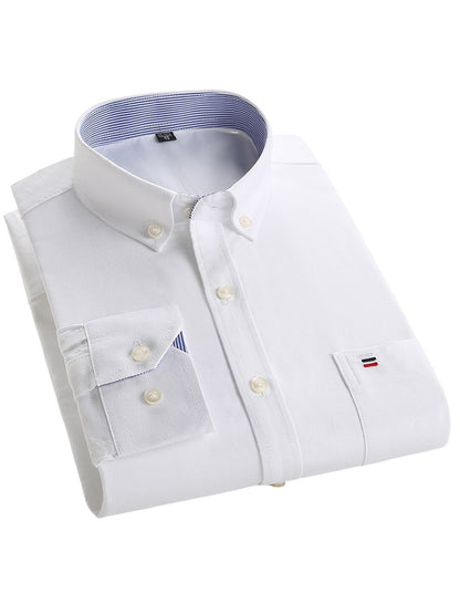 Men's 3-Pack Long Sleeve Oxford Shirts - Embroidered Chest Pockets