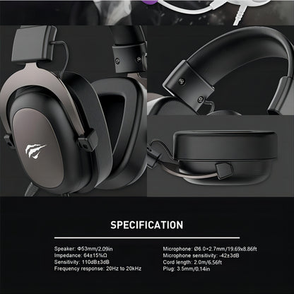 HAVIT Headset - Protein Leather Earmuffs with Detachable Mic