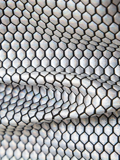 Men's 70s Disco Outfit - Diamond Foil Print Button-Up Shirt