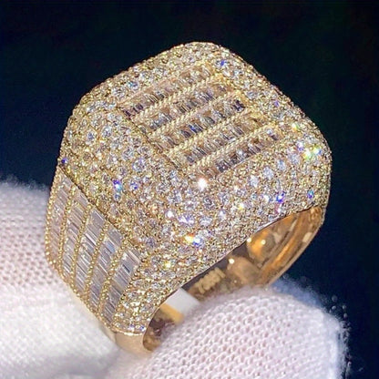 Luxury Chunky Zirconia Wide Band Ring