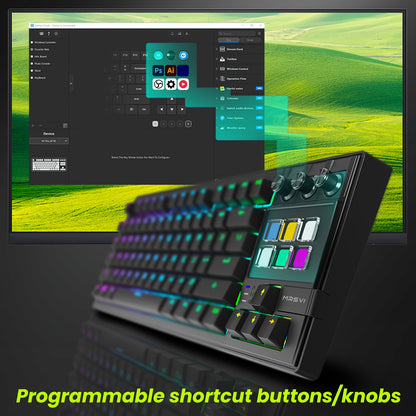 MRSVI 78-Key Mechanical Gaming Keyboard - 6 LCD Programmable Keys RGB