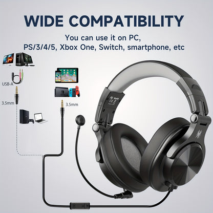 Oneodio A71D Wired Gaming Headset - Detachable Mic & Surround Sound