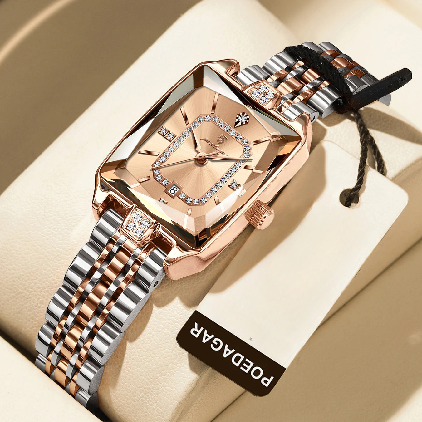 POEDAGAR Women's Luxury Watch - Waterproof Calendar Quartz Steel