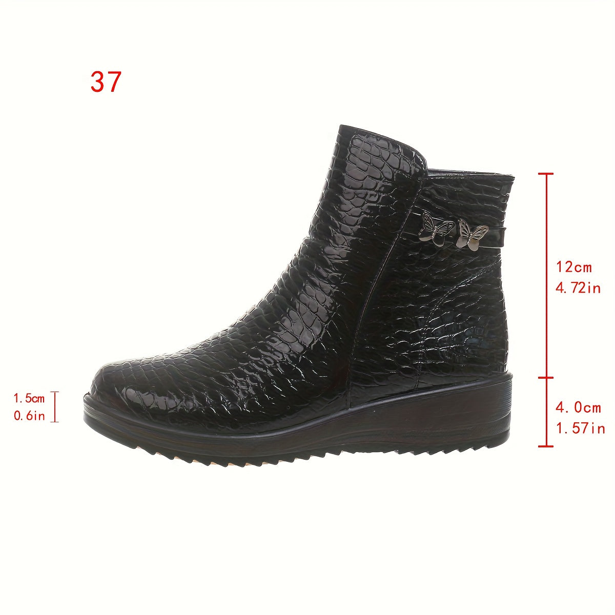 Women's Winter Warm Chunky Platform Ankle Boots - Side Zipper