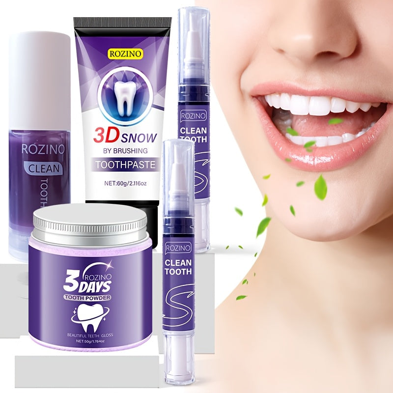 Teeth Whitening Set 5pcs - Toothpaste Powder & Beauty Pencil