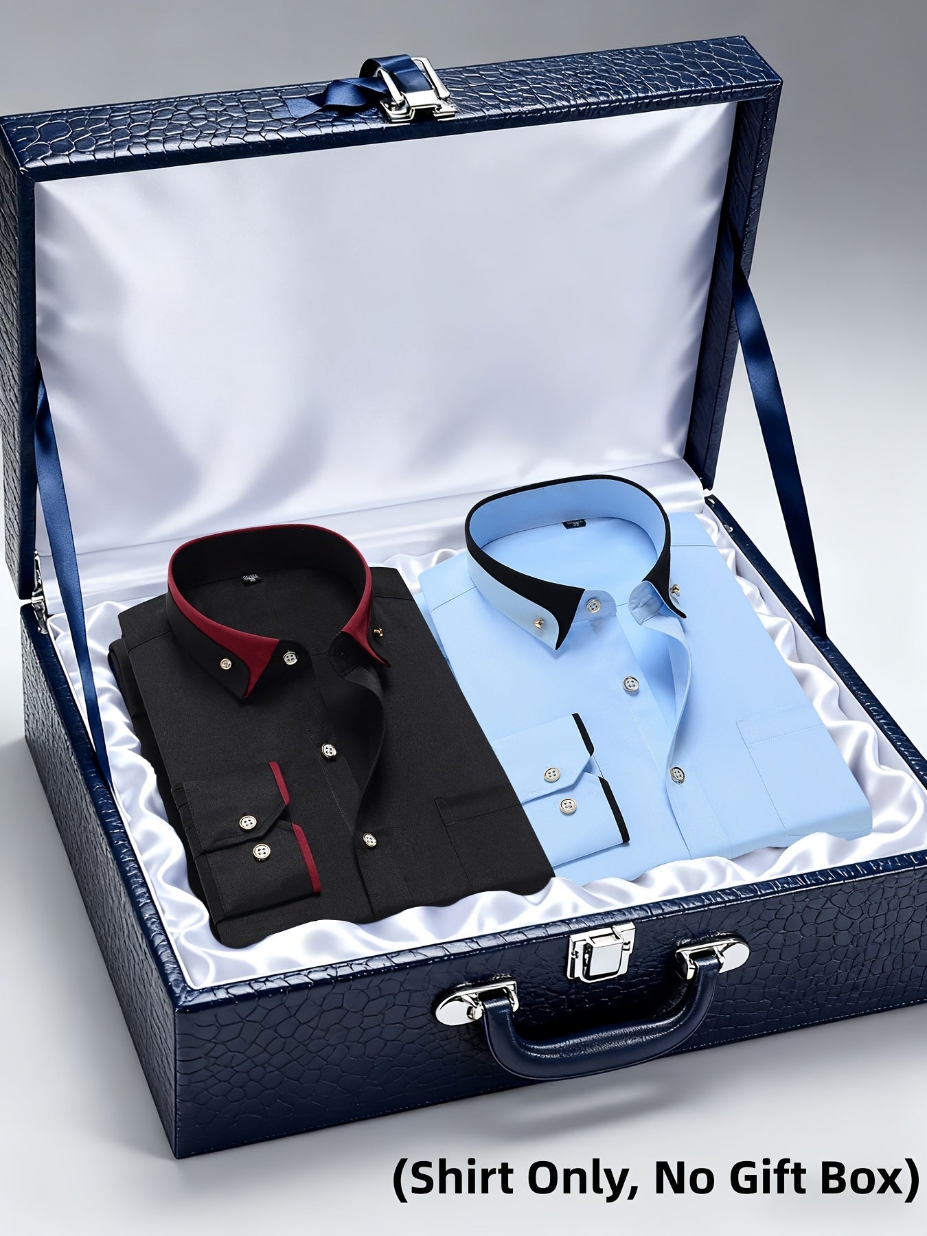 Men's Casual Business Shirt 1+1pc - Lapel Chest Pocket