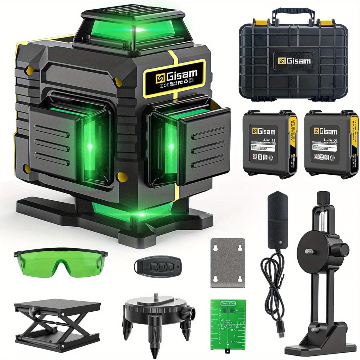 highsam 4D Laser Level - 16 Line Cross 360 Self Leveling 2 Battery