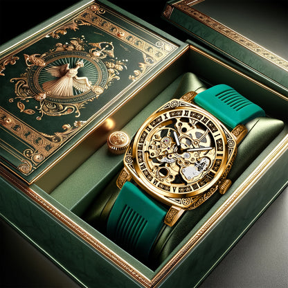 VerdeMontre Mechanical Watch - Luxury Square Automatic Green Strap