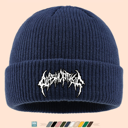 Gothic Beanie Hat - White Bone Spikes