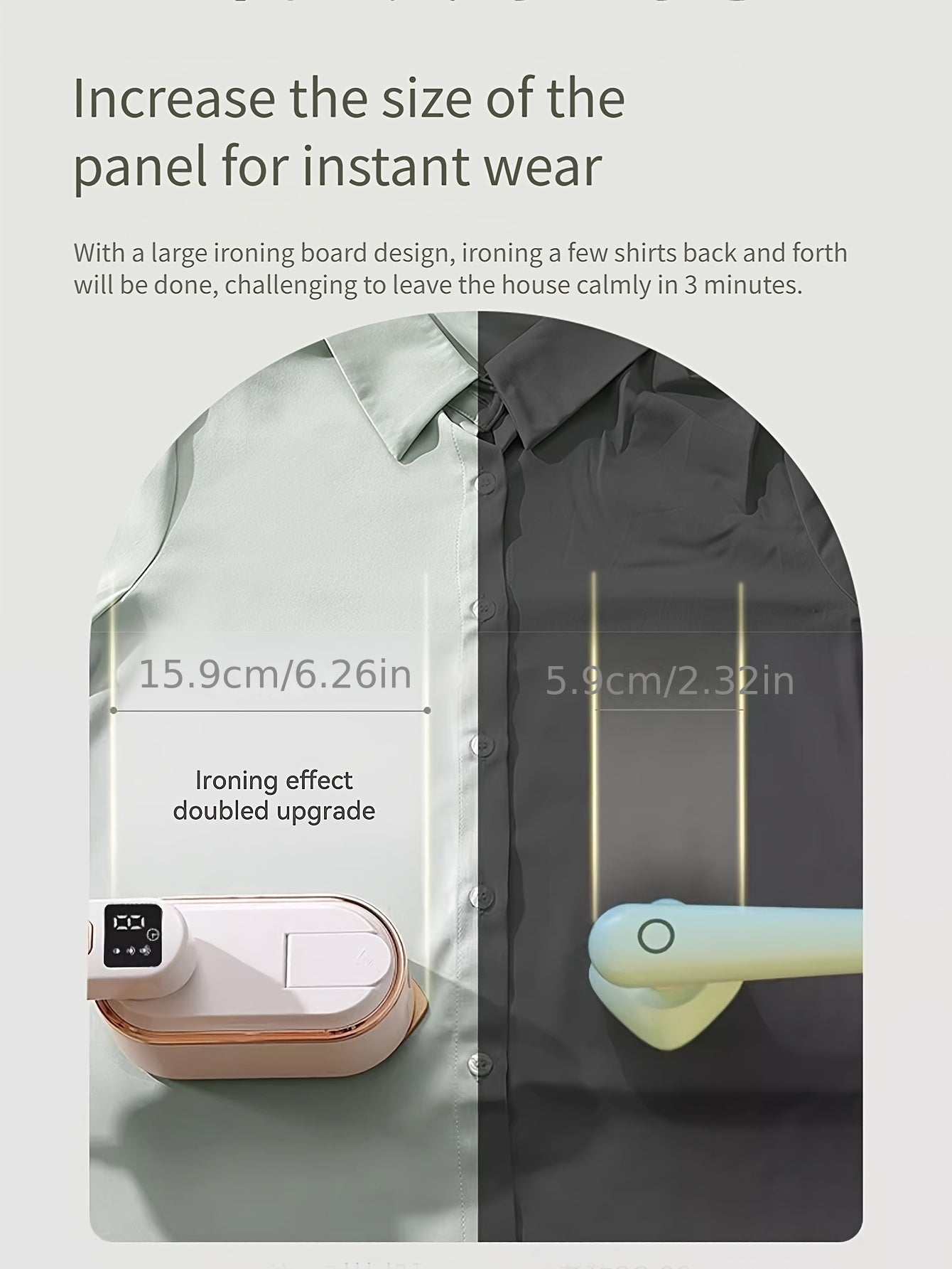 Handheld Steamer with Iron - 3-Speed 180° Rotatable 2-in-1