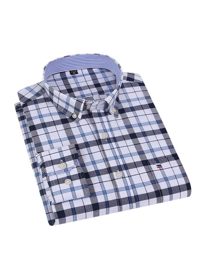 Men's 3-Pack Long Sleeve Oxford Shirts - Embroidered Chest Pockets