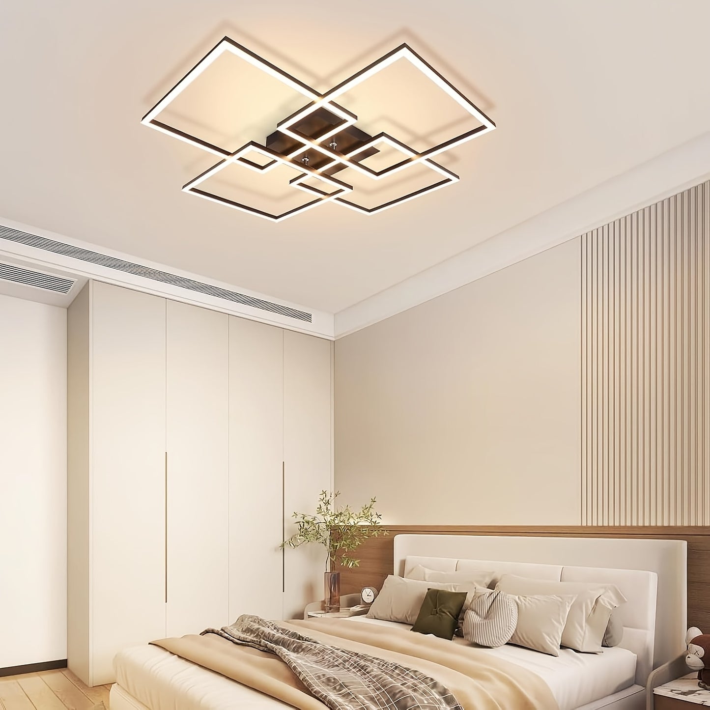 GBLY Elegant Square LED Ceiling Light 48W - Dimmable Remote 3000K-6500K