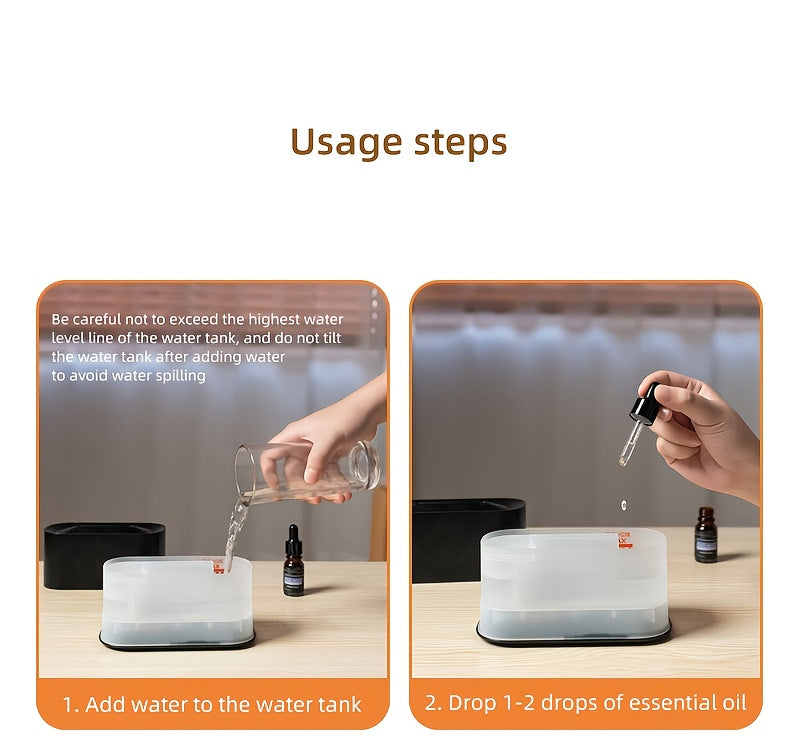 USB Flame Aroma Diffuser - Essential Oil Humidifier with Nightlight