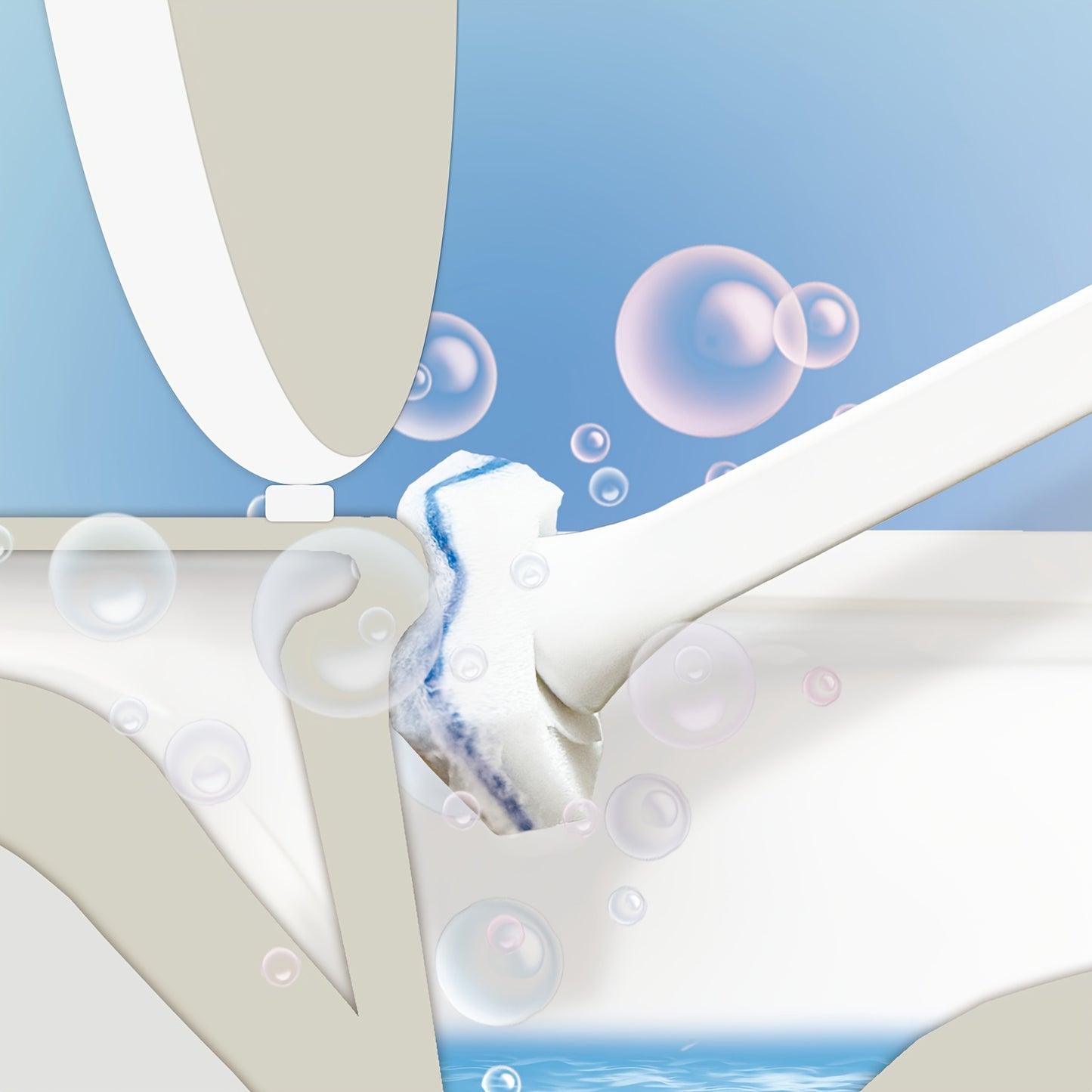 Disposable Toilet Brush Set 60/64pcs - Sponge Complete Tools