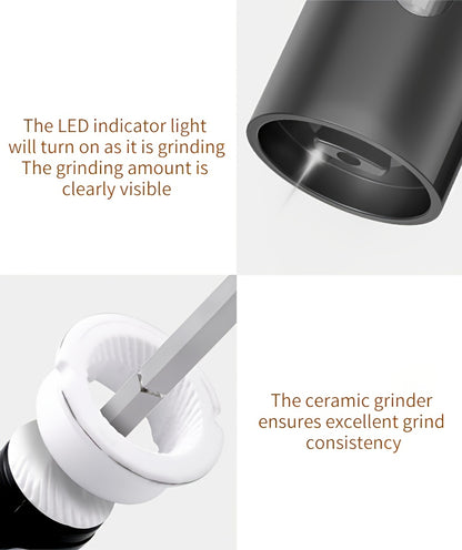 Electric Salt & Pepper Grinder - Rechargeable USB LED