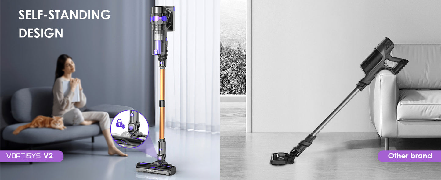 VORTISYS Cordless Vacuum Cleaner 500W - 1.3L Display Anti-Tangle