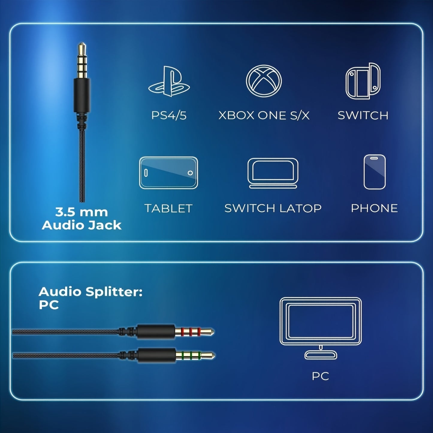 HAVIT Headset - Protein Leather Earmuffs with Detachable Mic