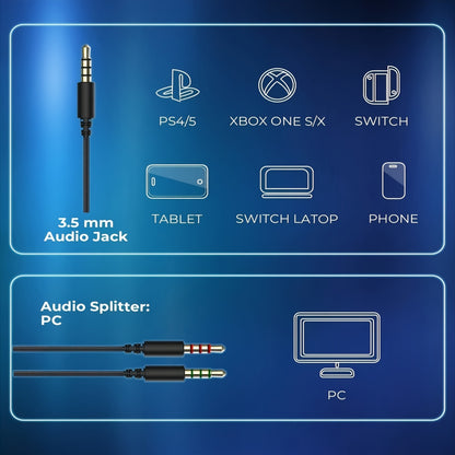 HAVIT Headset - Protein Leather Earmuffs with Detachable Mic