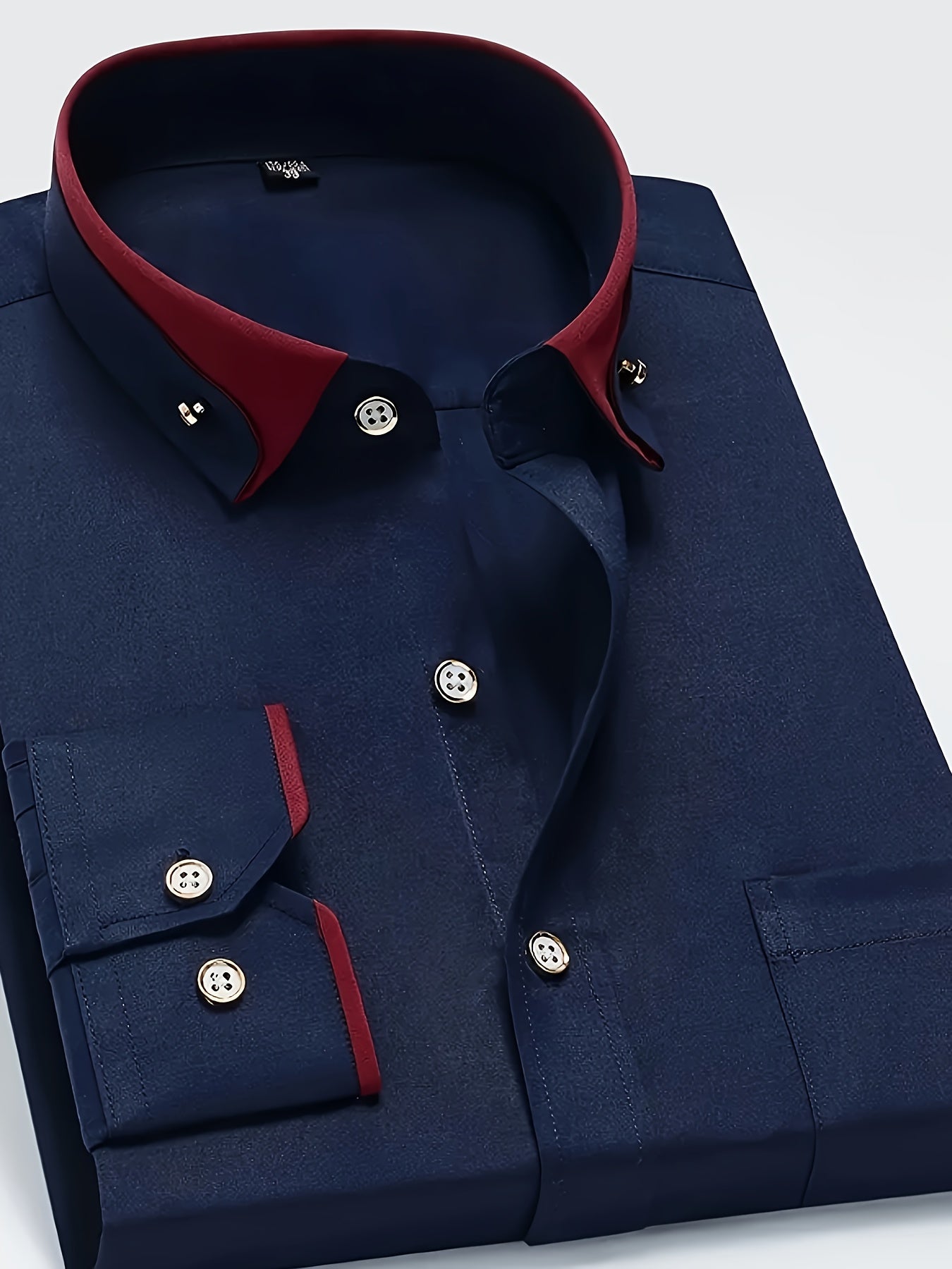 1+1 Men's Double Lapel Long Sleeve Shirt - Fashion Business Casual