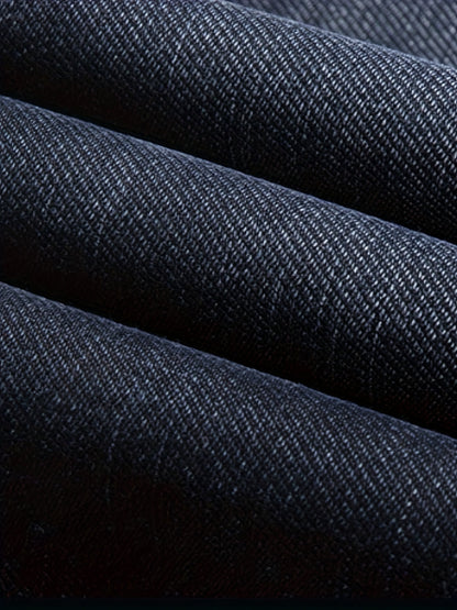 ESDVQ Men's Winter-Thickened Stretch Jeans - Warm Straight-Leg