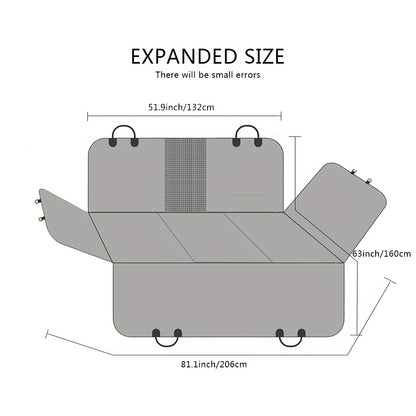 Car Dog Seat Cushion - Heavy-Duty Hard Base Mesh Backrest