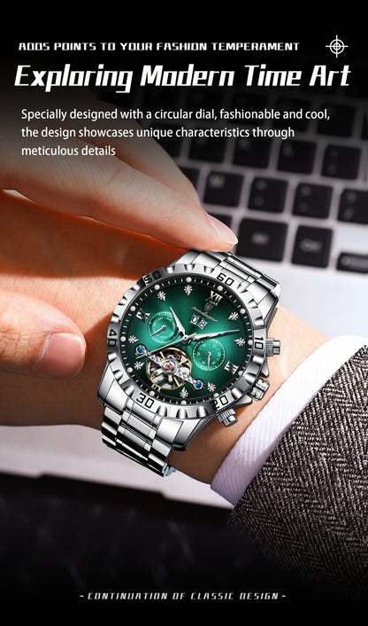 POEDAGAR Men's Luxury Business Watch - Automatic Waterproof