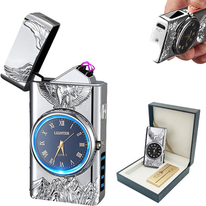 Dual Arc Plasma Igniter - 3D Eagle Relief LED USB Rechargeable