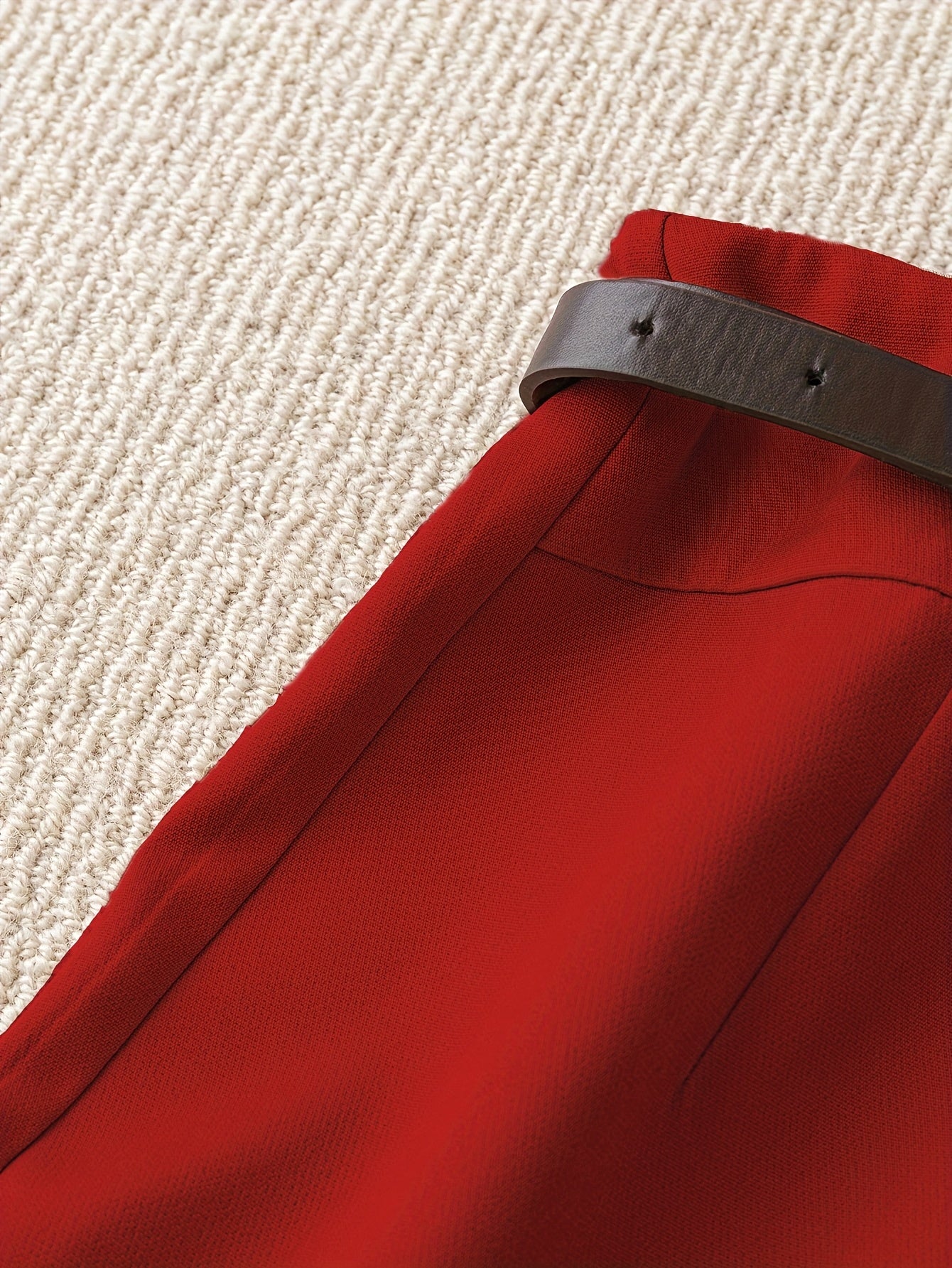 Women's Fashion Solid Color Shorts - Faux Pocket with Belt