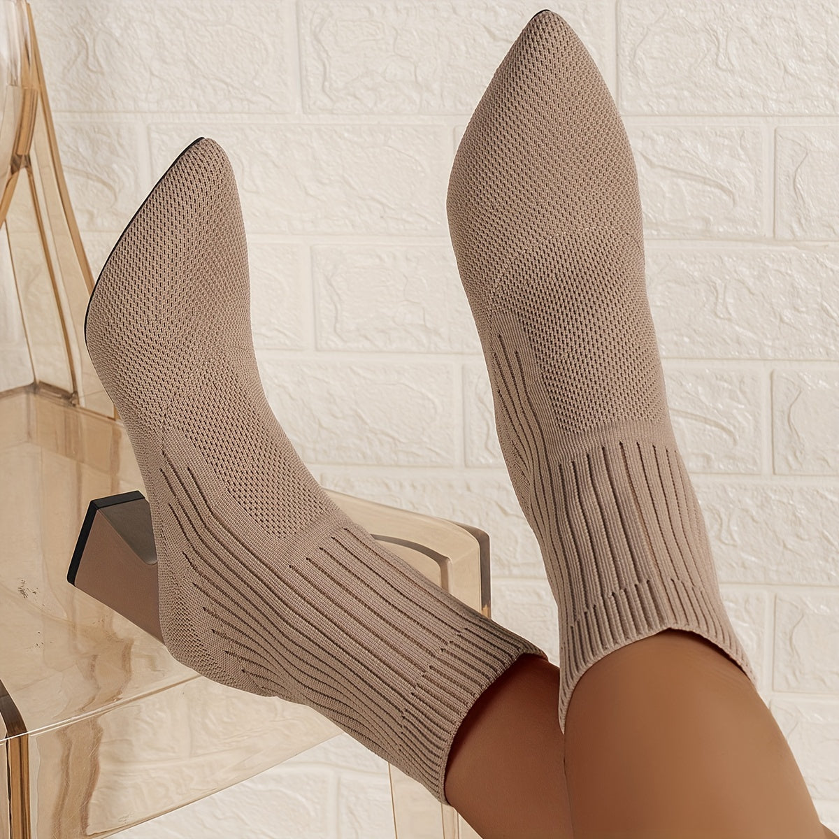 Women's Solid Comfortable Knitted Boots