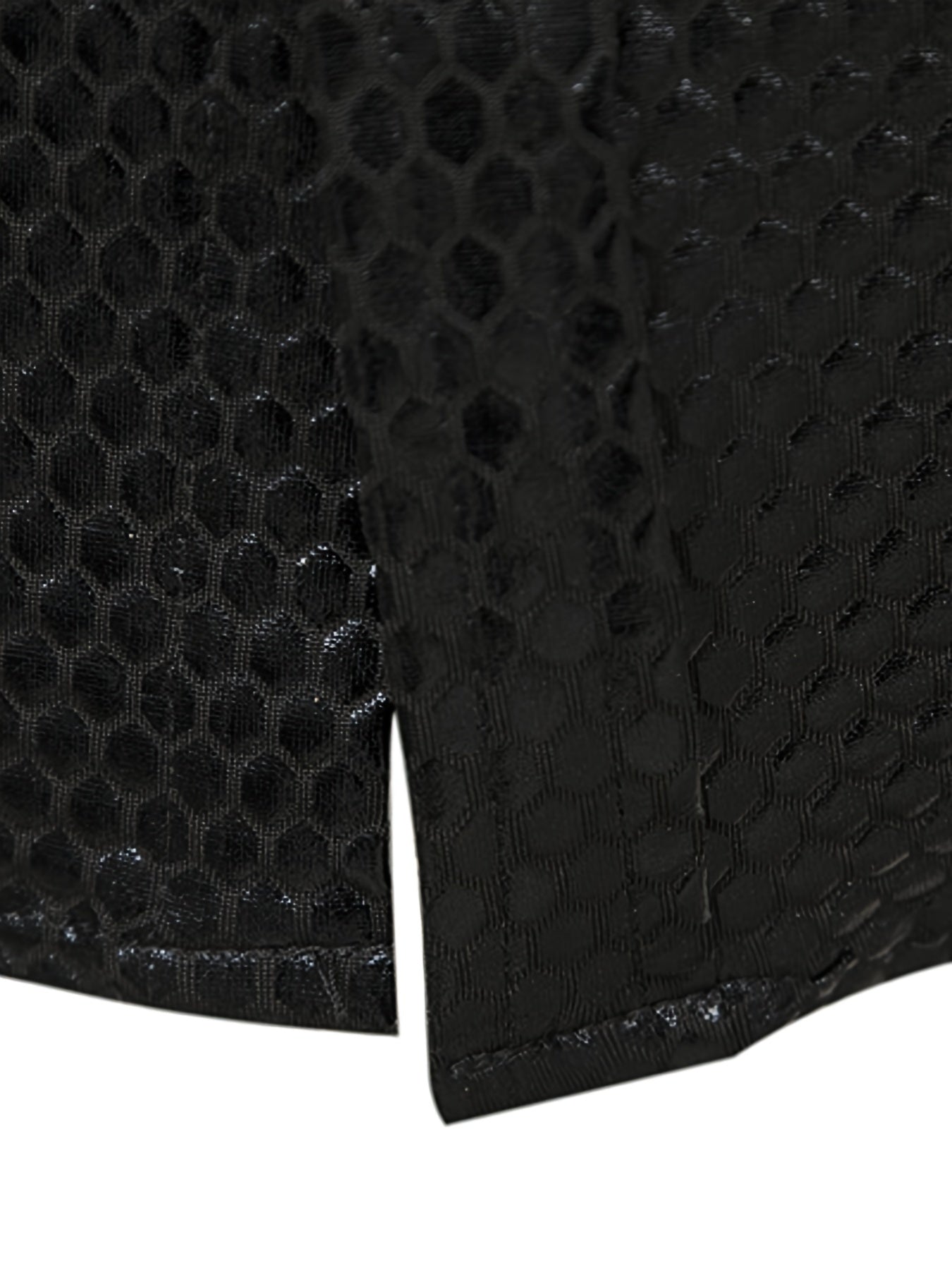 Men's 70s Disco Outfit - Diamond Foil Print Button-Up Shirt