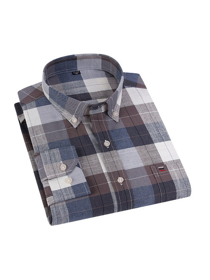 Men's 3-Pack Long Sleeve Oxford Shirts - Embroidered Chest Pockets