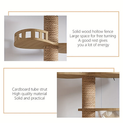 Cat Tree Tower - Multiple Platforms Scratching Posts Wooden