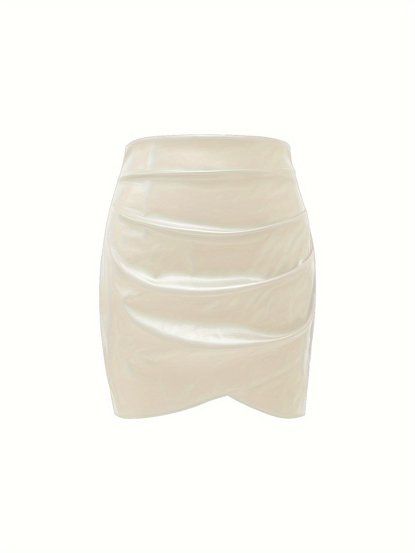 Women's Elegant PU Leather Skirt - Solid Color Half Skirt
