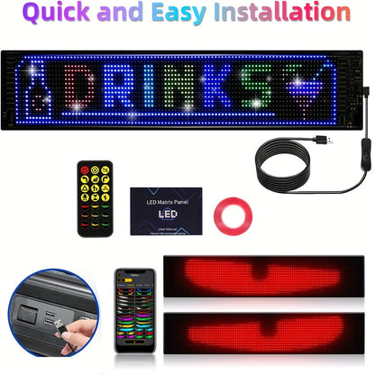 LiHangStar 2pcs Programmable LED Sign 59.5x12cm - USB App-Controlled