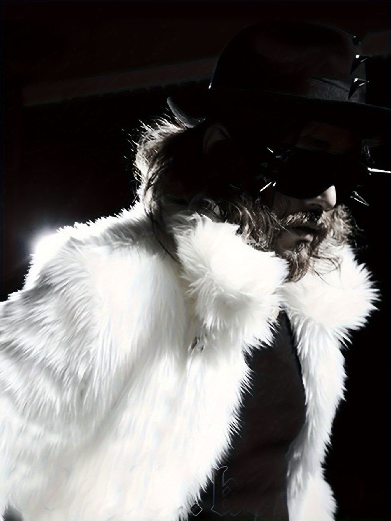 NØRVA Men's Long Faux Fur Trench Coat