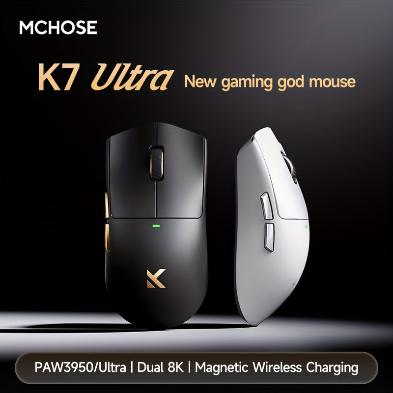 MCHOSE K7 Ultra Wireless Gaming Mouse - 8K 42000 DPI Magnetic Dock