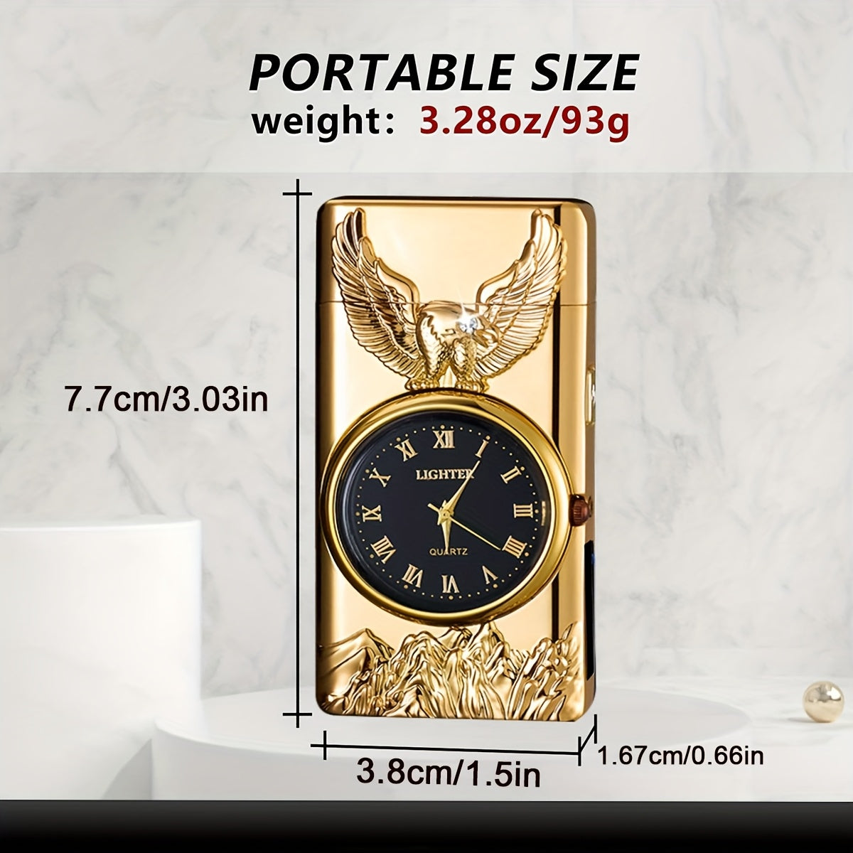 Dual Arc Plasma Igniter - 3D Eagle Relief LED USB Rechargeable