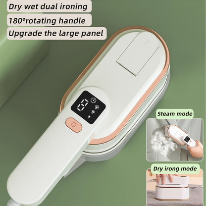 Handheld Steamer with Iron - 3-Speed 180° Rotatable 2-in-1