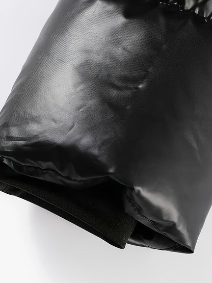 Men'S Heavyweight Winter Coat - Thick Insulated Hooded Jacket with Full-Zip Closure, Loose Fit Long Sleeve Outerwear for Cold Weather, Front Pockets - Black & Golden, Casual Formal Wear, Winter Jacket, Seasonal Fashion, Styli