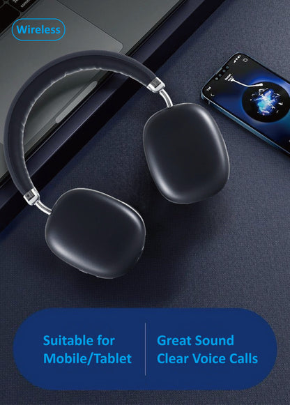 Wireless Headphones - Lightweight Foldable with Built-In Mic