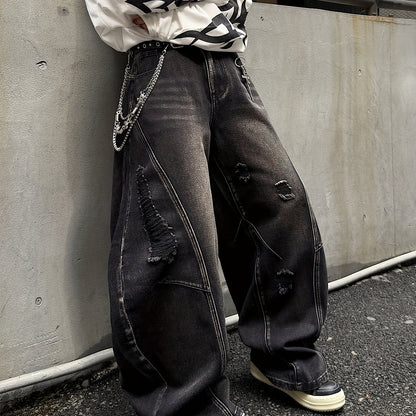 Men's Loose-Fit Y2K High-Street Jeans - Urban Streetwear