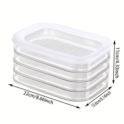 4-Tier Stackable Food Storage Containers - Refrigerator Organizer