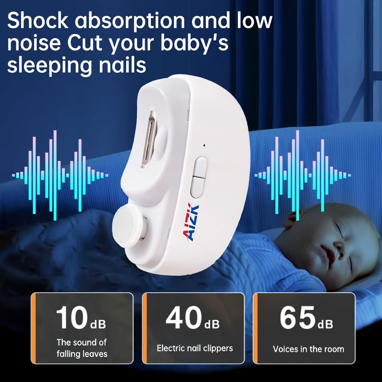 2-in-1 Electric Nail Clipper & Polisher - LED Light USB Charging