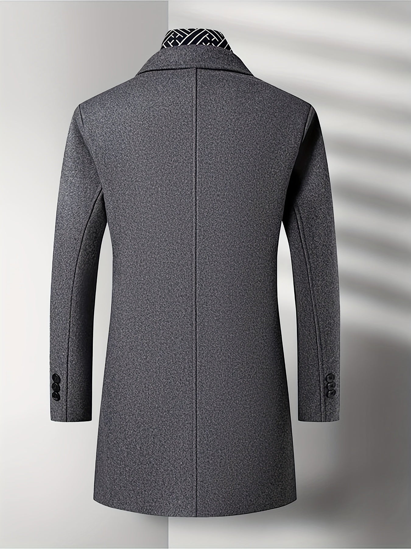 Men's Autumn Winter Thickened Tweed Jacket - Detachable Scarf