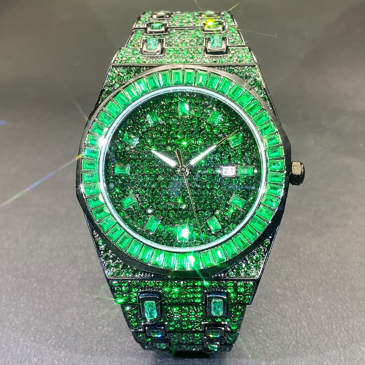 MISS FOX Iced Rhinestone Quartz Watch