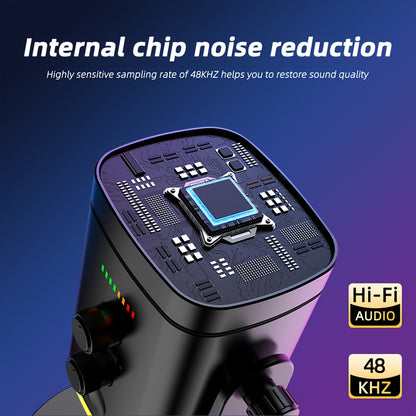 XLR/USB Dynamic Microphone - RGB Gaming Streaming Mic